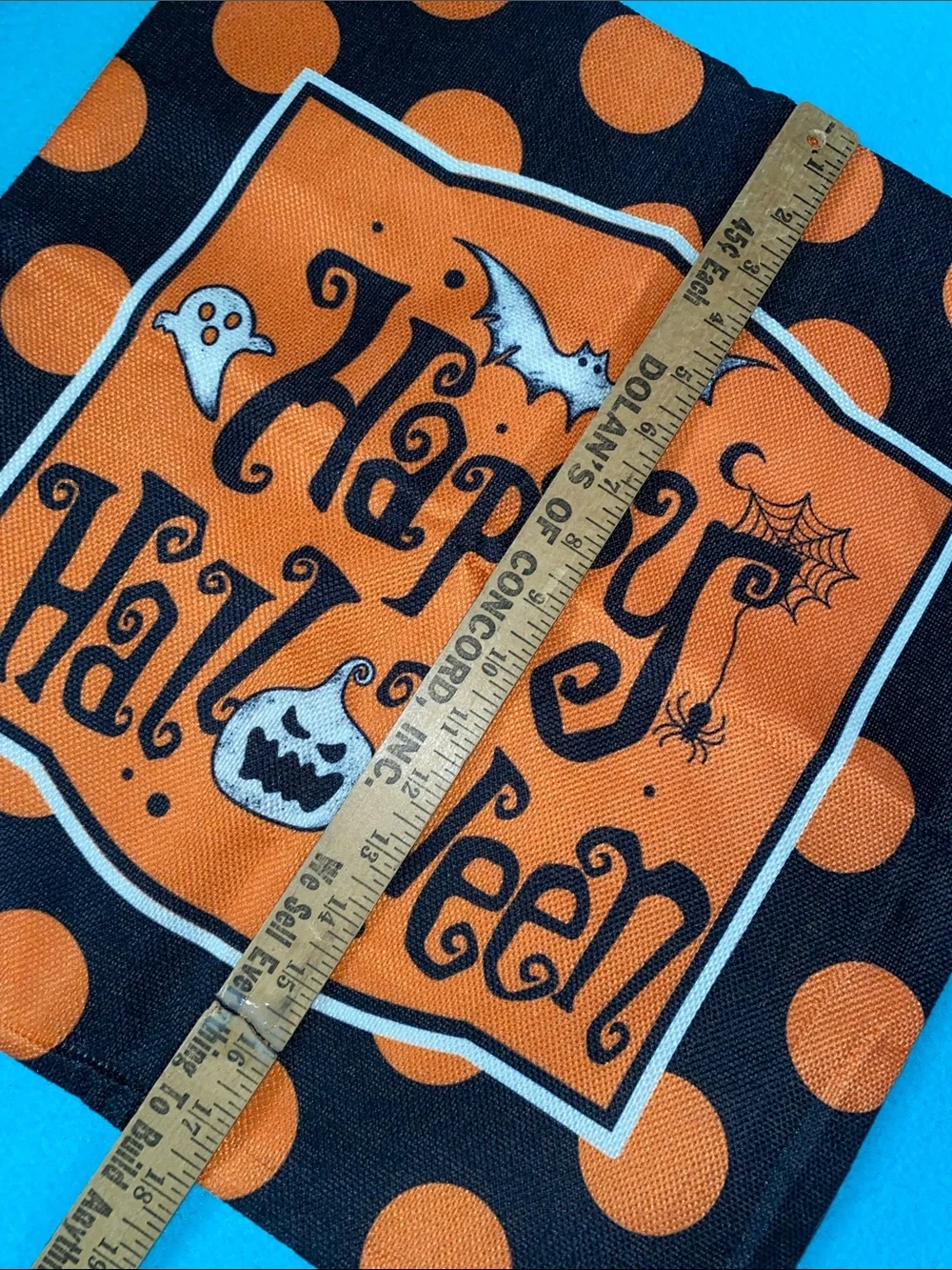 HALLOWEEN pillow cover square decor zipper opening orange black NEW 17” X  17”